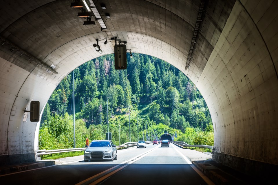 Road,Tunnels,In,Alpine,Mountains,,Switzerland.,Inside,The,Modern,Tunnel