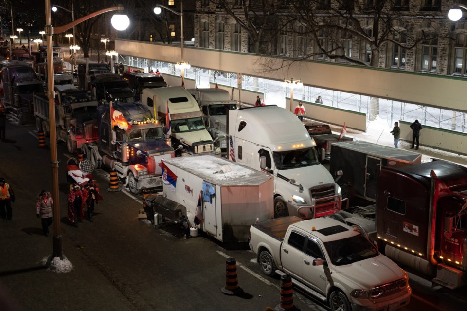 Ottawa,,Ontario,Canada,-,Jan,29,2022:,Trucker,Freedom,Convoy