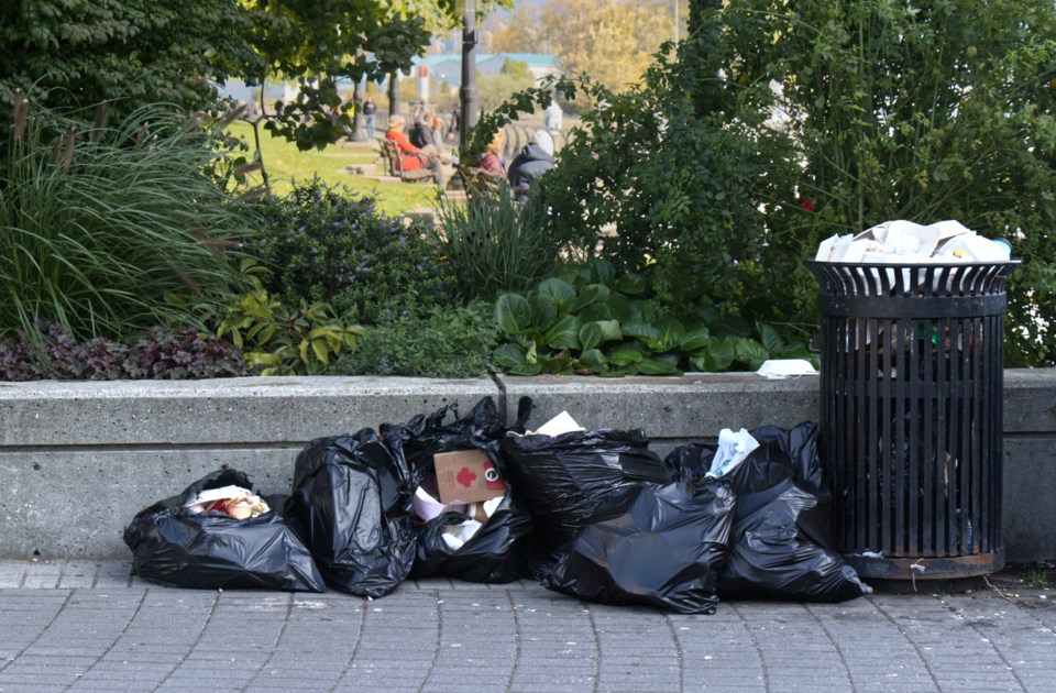Vancouver,,Canada,-,September,27,2019:,Trash,Can,Full,Of,Garbage