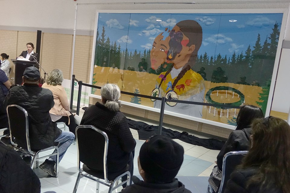 A mural by Indigenous artist Christine McKay was unveiled at Thompson’s City Centre Mall April 17.