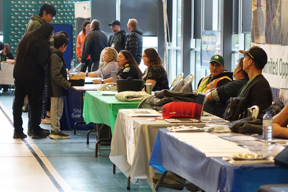 27 recruitment tables attracted nearly 250 people to the Thompson Regional Community Centre for the Northern Manitoba Sector Council job fair Oct. 20.