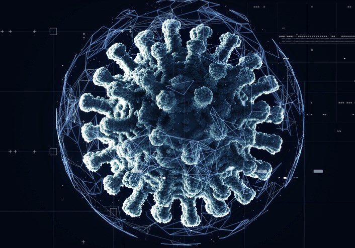 digitally generated coronavirus image
