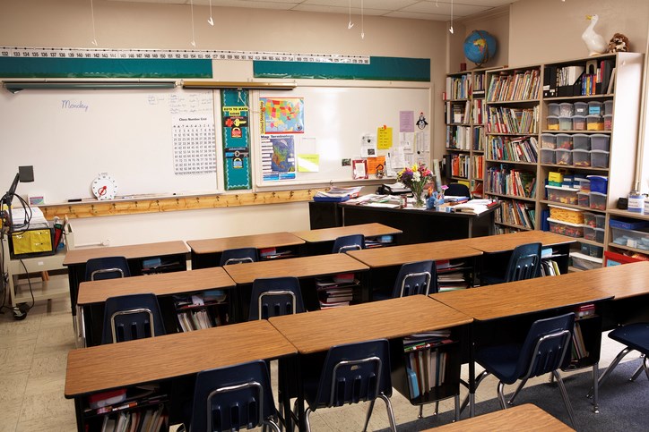 empty classroom yellow dog productions getty images