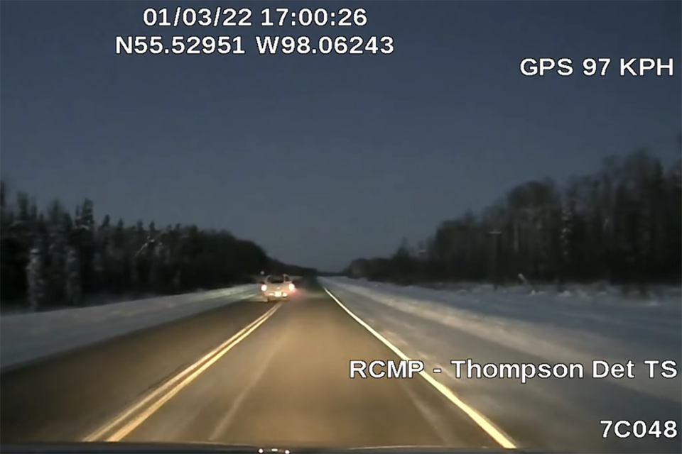 rcmp dashcam impaired driver jan 3 2022 highway 6 paint lake