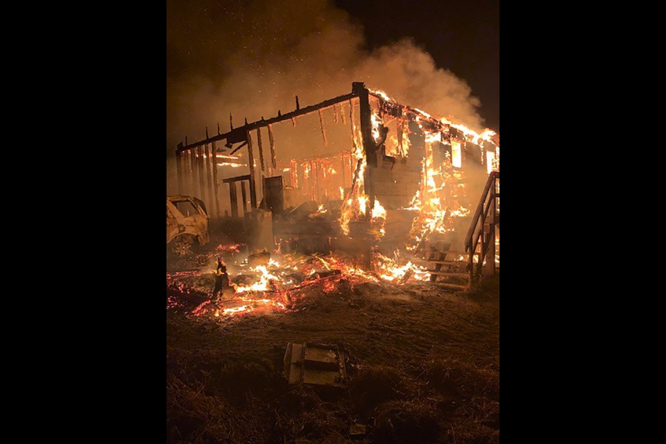 A storage building, a residence and a vehicle were destroyed by flames in just over 24 hours in Bunibonibee Cree Nation Nov. 15-16, while another home received minor damage. No injuries were caused by the fires, which Oxford House RCMP believe are related and the result of arson.