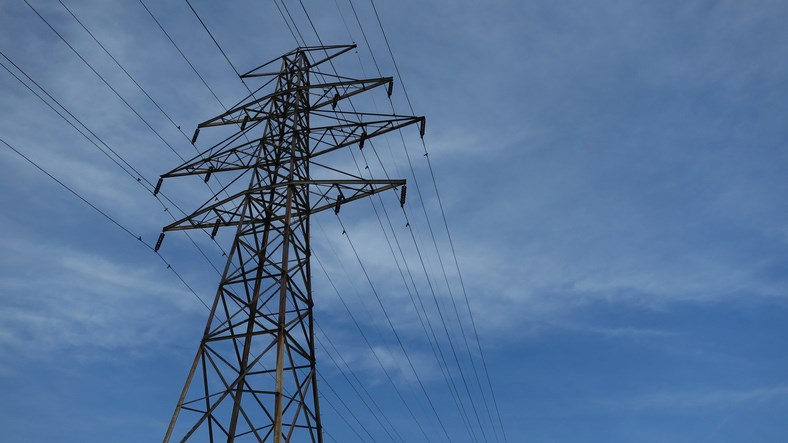 stock electricity transmission line