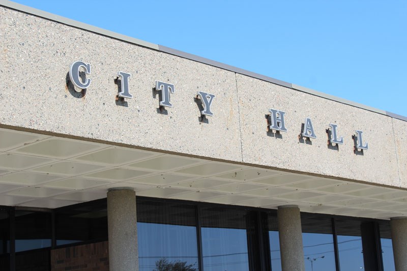 city hall close up stock shot