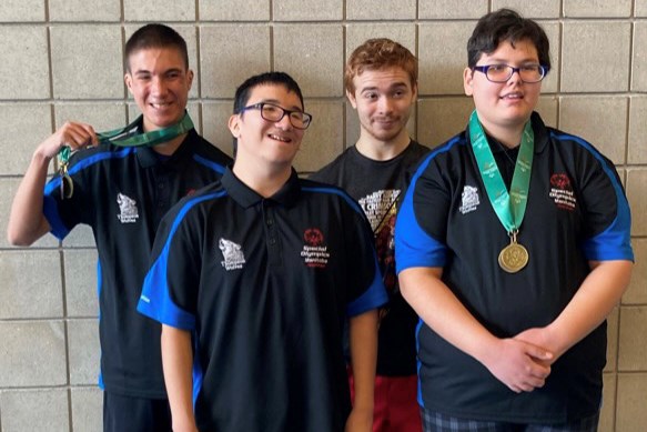 Th0mpson Special Olympics athletes competed in the Winter Games Feb. 24-26, where local volunteer Marlene Enberg was recognized for all her efforts.