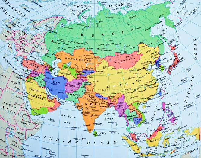 map of asia pawel dot gaul Getty Images