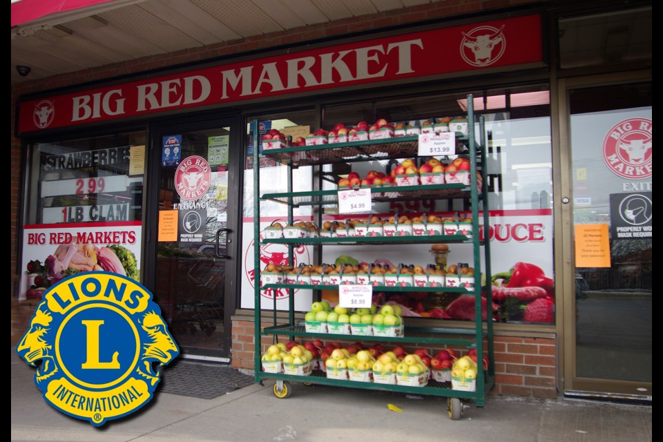 "We Serve," say Thorold Lions Club members and partner, Big Red Markets.  