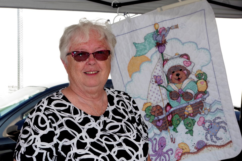 Pictured, the active volunteer on her weekly Friday treks to Market Square in Port Colborne. PHOTO/LIDDYCOAT