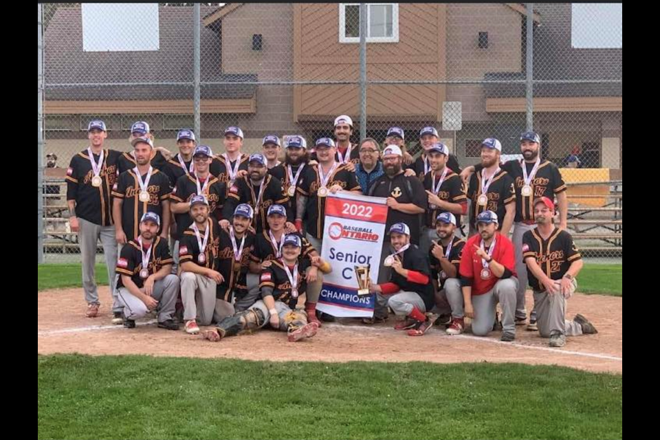 The Thorold Anchors celebrating their win.