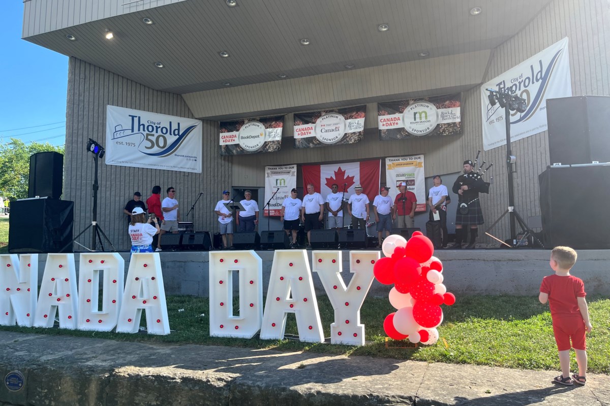 Residents of Thorold gathered in full force at Beaverdams Park to mark Canada's 158th birthday — and the city's own golden jubilee
