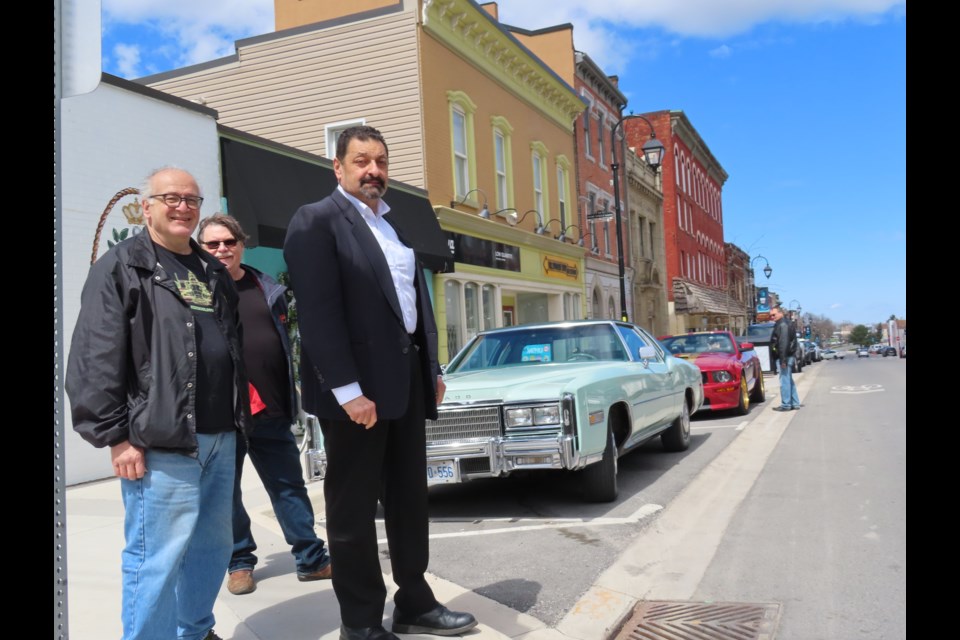 Serge Carpino, right, Rick Robbs, middle, and Nick Dell'omo, left, came together to show a preview of the weekly Thorold cruise nights. Photo: Ludvig Drevfjall, ThoroldToday