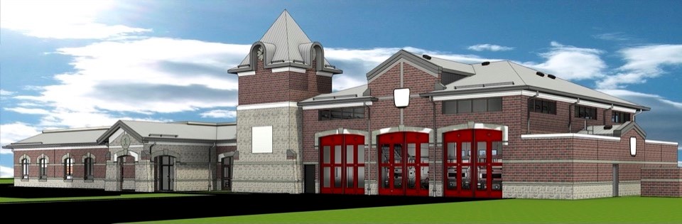 A rendering of the proposed new fire hall.