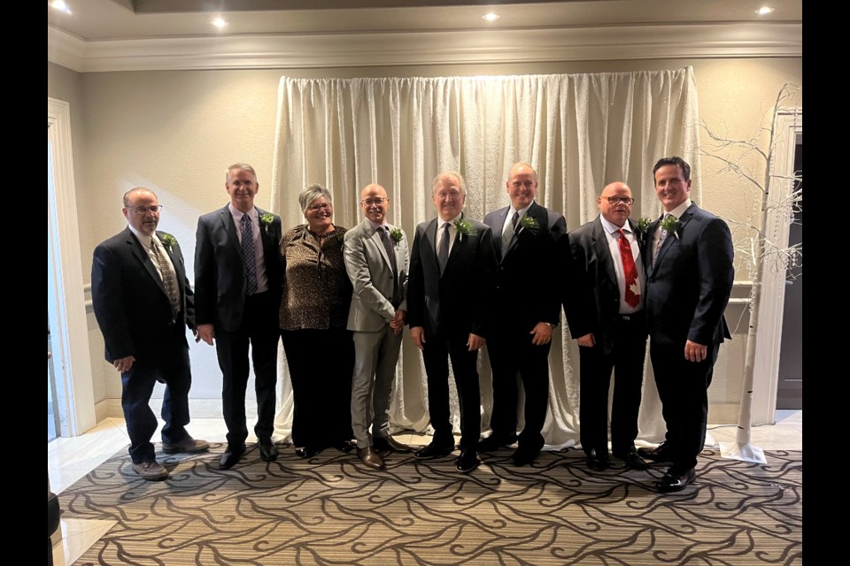 From left to right: Councillors Carmen DeRose, Anthony Longo, Nella Dekker, Tim O'Hare, Mayor Terry Ugulini, Councillors Henry D'Angela, Jim Handley, and Mike De Divitiis.