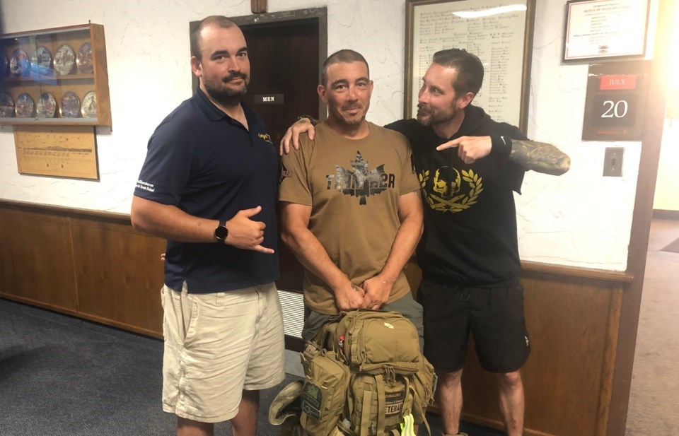 Lino Di Julio, Joey Dimauro and Dave Ward are rucking the Bruce Trail in support of 'Operation: Leave the Streets Behind,' which is an organization that helps keep veterans off the streets. 