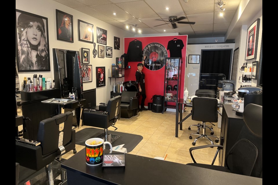 Barby Collins is celebrating the five-year anniversary of her business on Front Street, Rock & Roll Hair Studio.