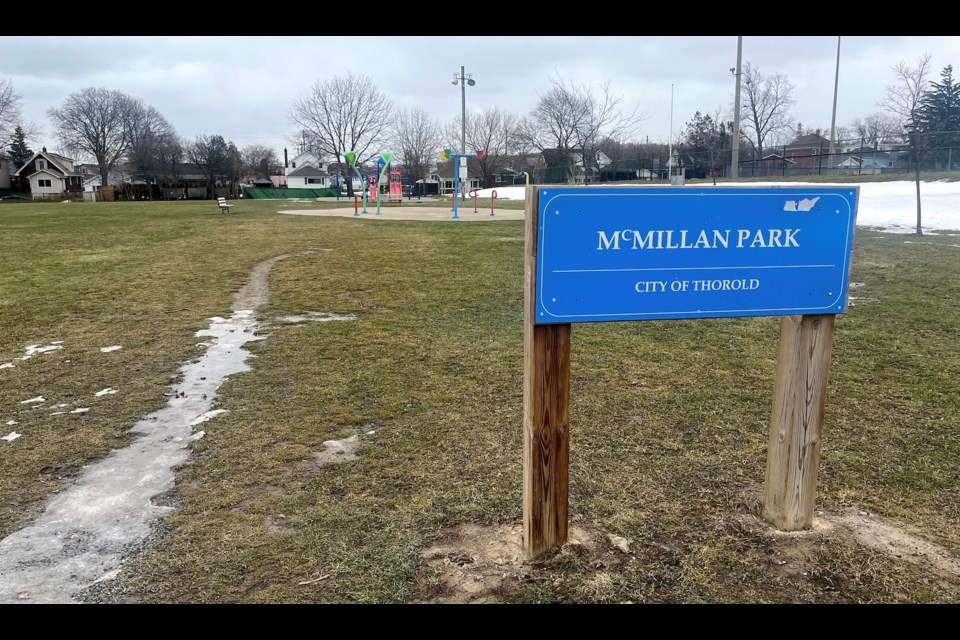 The part of McMillan Park that would disappear.