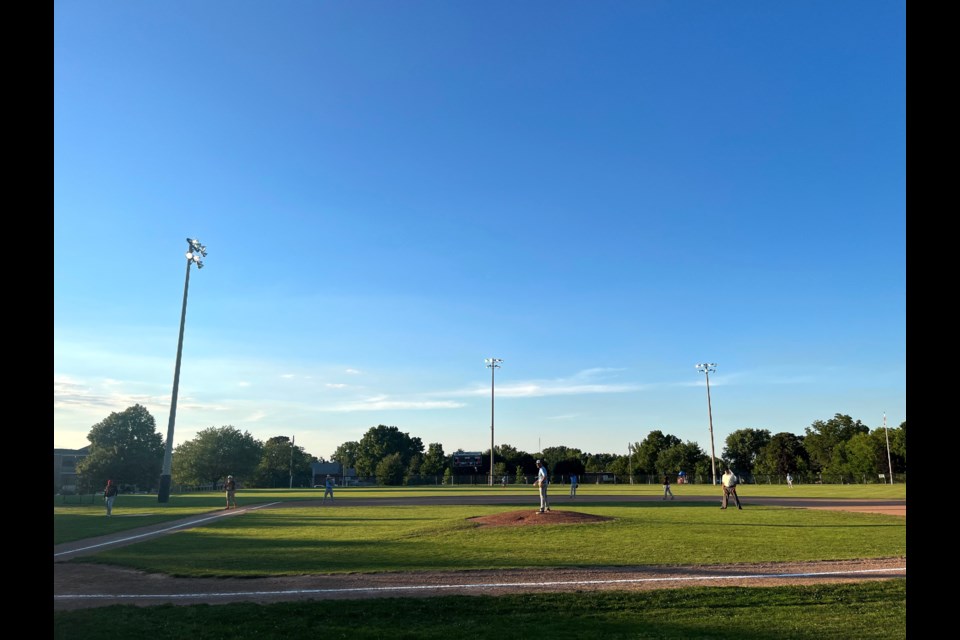Last night the Thorold Anchors played against the Niagara Falls Expos at McMillan Park in Thorold.