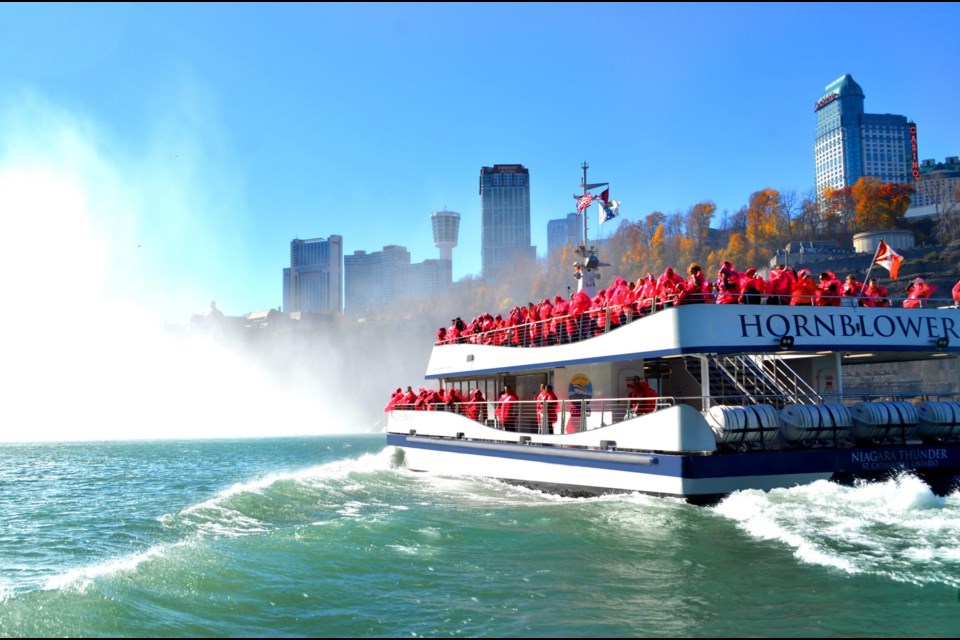 The Voyage to the Falls boat tour is a great way to see the changing fall colours.