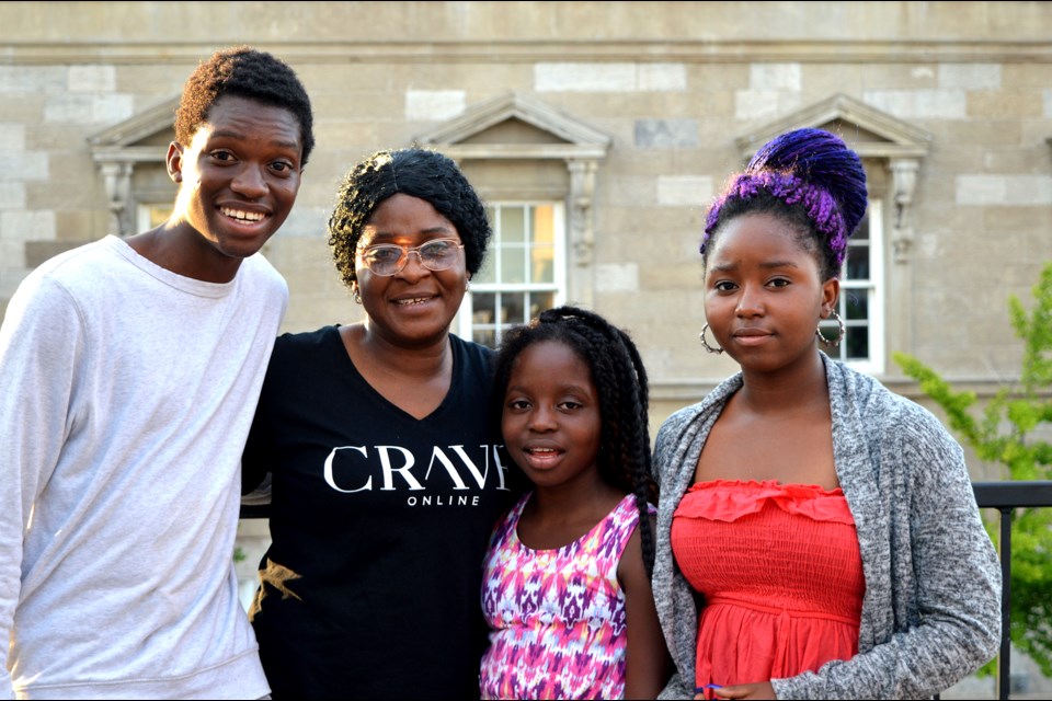 From left, the Ogunkoya family includes (left) Victor, Morufat and daughters, Rejoice and Hephzibah. Gloria Katch / Thorold News