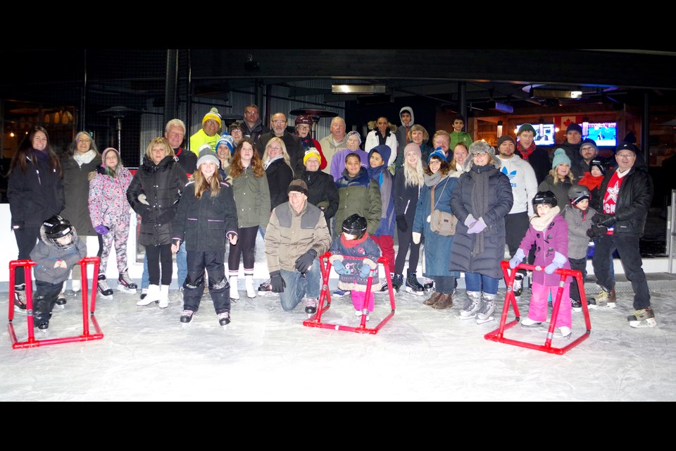 Volunteers, family and friends of Start Me Up Niagara enjoy a free skate at the winery of the "Great One." Bob Liddycoat / Thorold News