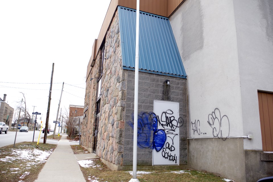 Graffiti vandals have hit every type of property with total disregard including the Royal Canadian Legion Branch 17 building. Bob Liddycoat / ThoroldNews