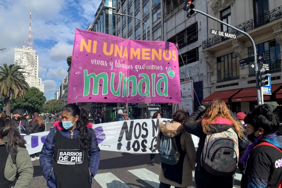 Associate Professor Cristina Santos attended the Ni Una Menos march in Buenos Aires, Argentina, in June as part of her project funded by the Social Sciences and Humanities Research Council of Canada.