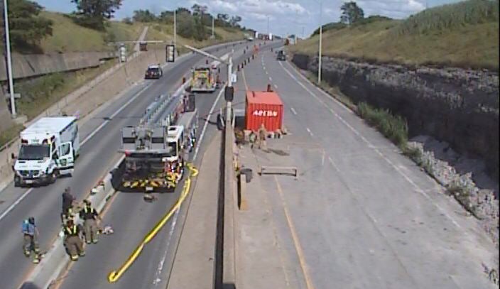 The Thorold tunnel, Hwy 58, is currently closed in all directions due to a vehicle fire. MTO Traffic Cam Photo