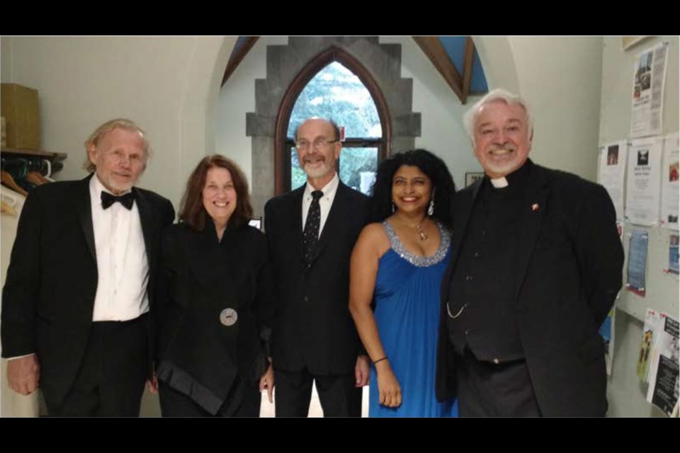 Cast members (l-r) George -baritone, Susan, Brahm - pianist and musical director, Iris - soprano, Canon Bob - narrator. Submitted Photo