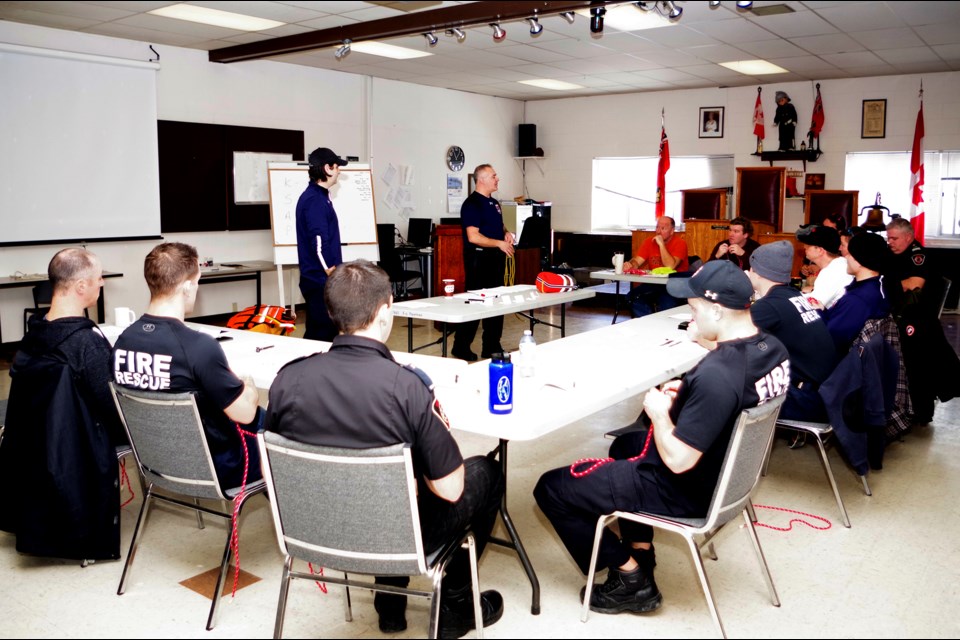 Water and ice rescue trainers were back in the classroom for a refresher course on Saturday. Bob Liddycoat / ThoroldNews