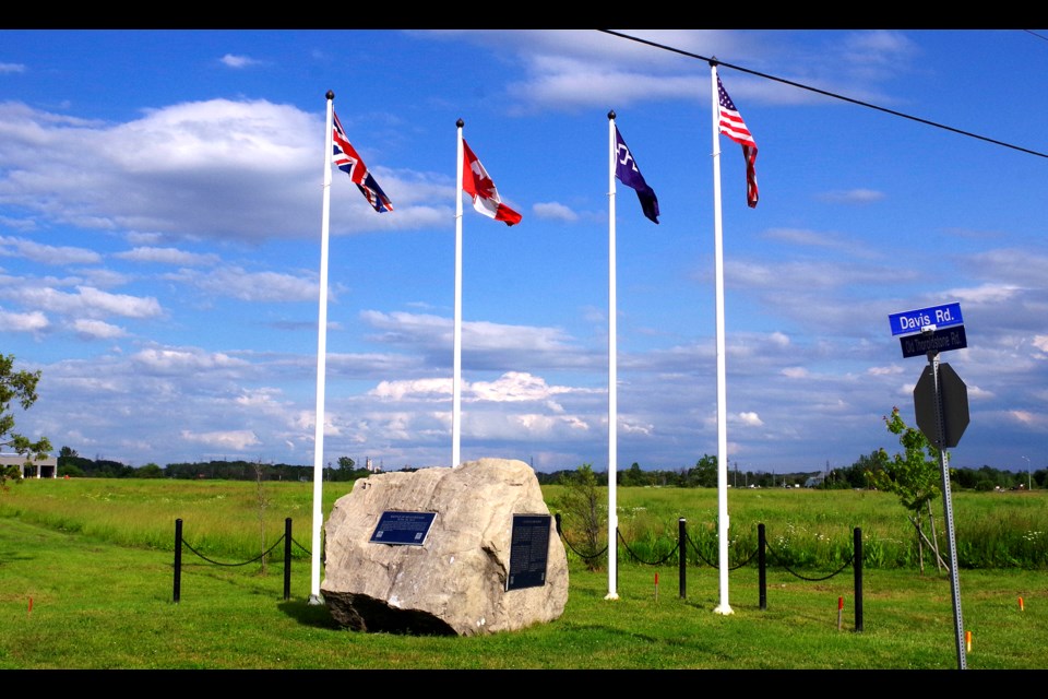 Battle of Beaverdams memorial at corner of Davis and Old Thorold Stone Roads. Cathy Pelletier / ThoroldToday