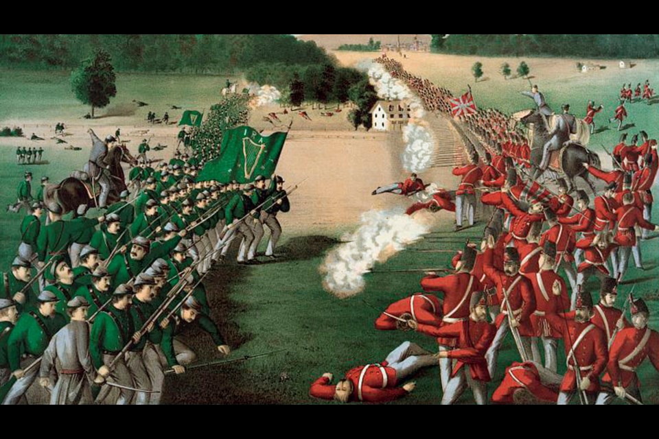 Depiction of the Fenian Raids. Photo History.com