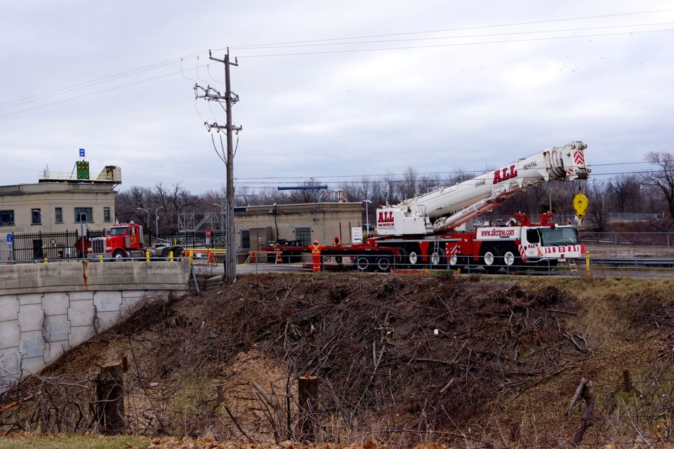 Heavy equipment moving in to Lock 7 area. Bob Liddycoat/ Thorold News