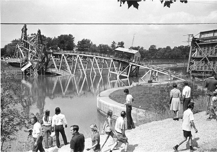 Bridge 12 in Port Robinson was struck and destroyed by the Steelton, 45 years ago this week. Photo Niagara Falls Public Library
