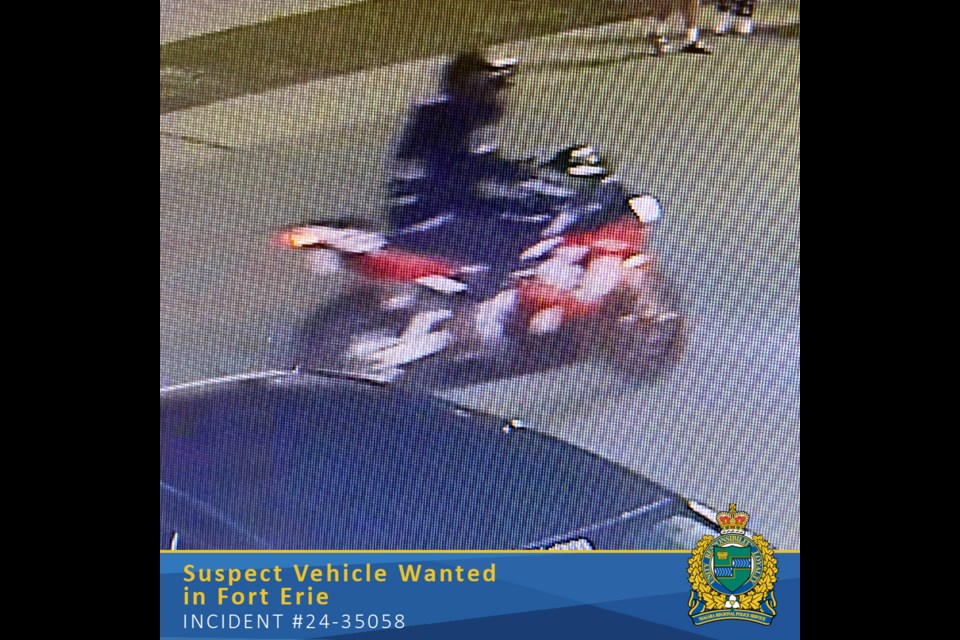 Police are asking the public's assistance in identifying this motorcyclist, who was seen driving dangerously in Fort Erie. 
