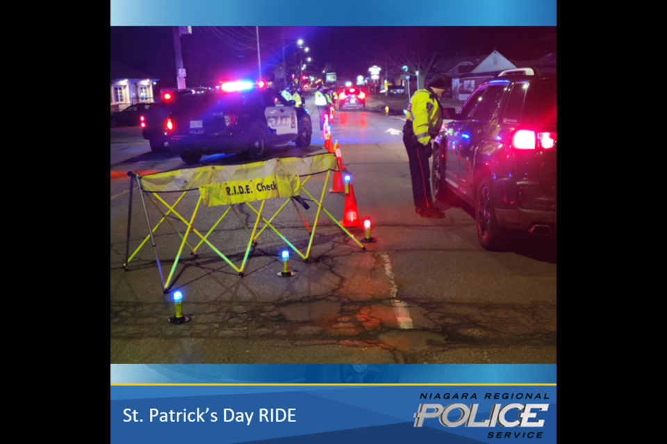Officers stopped 1090 vehicles during St. Patrick's Day RIDE checks. 