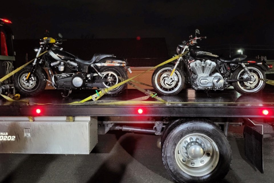 Two stolen motorcycles were seized by police.