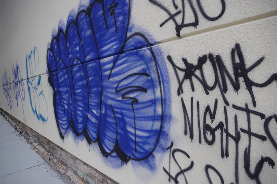 The Yoga Centre of Niagara was the main target of graffiti vandals last night. Bob Liddycoat/ThoroldNews