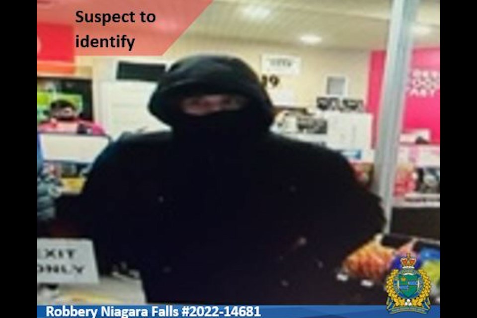 Police hope to identify a suspect responsible for an armed robbery in Niagara Falls on Feb. 12, 2022