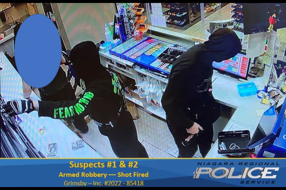 Suspects sought following armed robbery in Grimsby on Aug. 1, 2022.