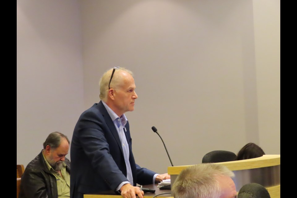 Canada Summer Games committee chair Doug Hamilton gave a presentation in council on Tuesday night. (Photo: Ludvig Drevfjall/Thorold News)
