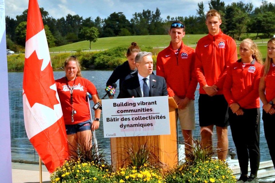 Minister of Infrastructure and Communities Francois-Philippe Champagne announced $29 million in Federal funding for the Canada 2021 games, matching the Provinicial support announced a few weeks ago. Bob Liddycoat / Thorold News