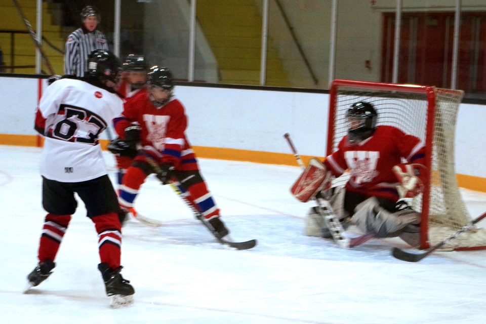 Wesley Dionne (63) scores for Thorold. Bob Liddycoat/Thorold News