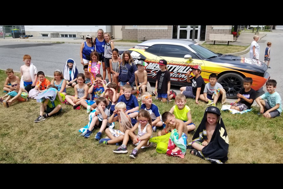 The Merritville Raceway official Pace Car made a pit stop at the TCAG summer camp, giving 110 Campers a close-up view.  Submitted Photo