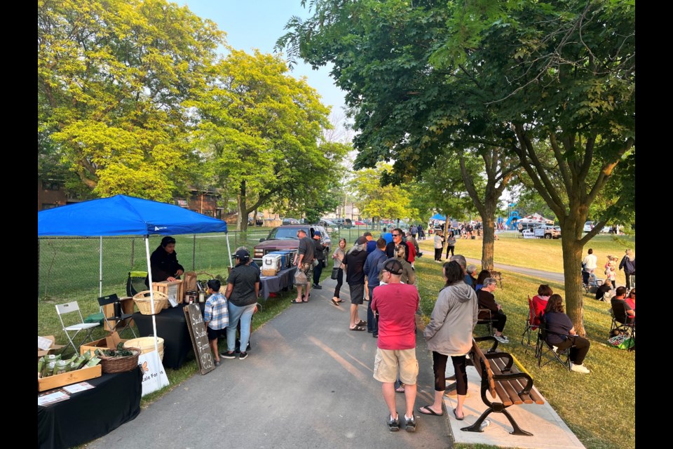 Last night the first-ever Thorold Community Market was held at Battle of Beaverdams Park.