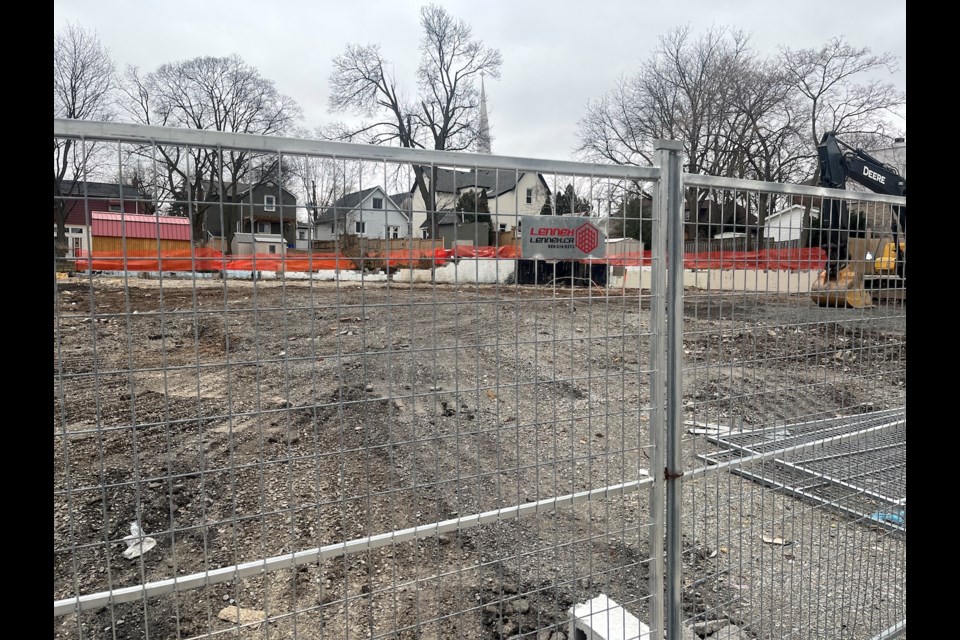 The site of the proposed six-storey apartment building.