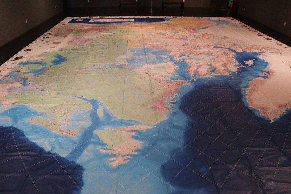There is the Indigenous Peoples Atlas of Canada giant floor map displayed at the Timmins Museum. Dariya Baiguzhiyeva/TimminsToday