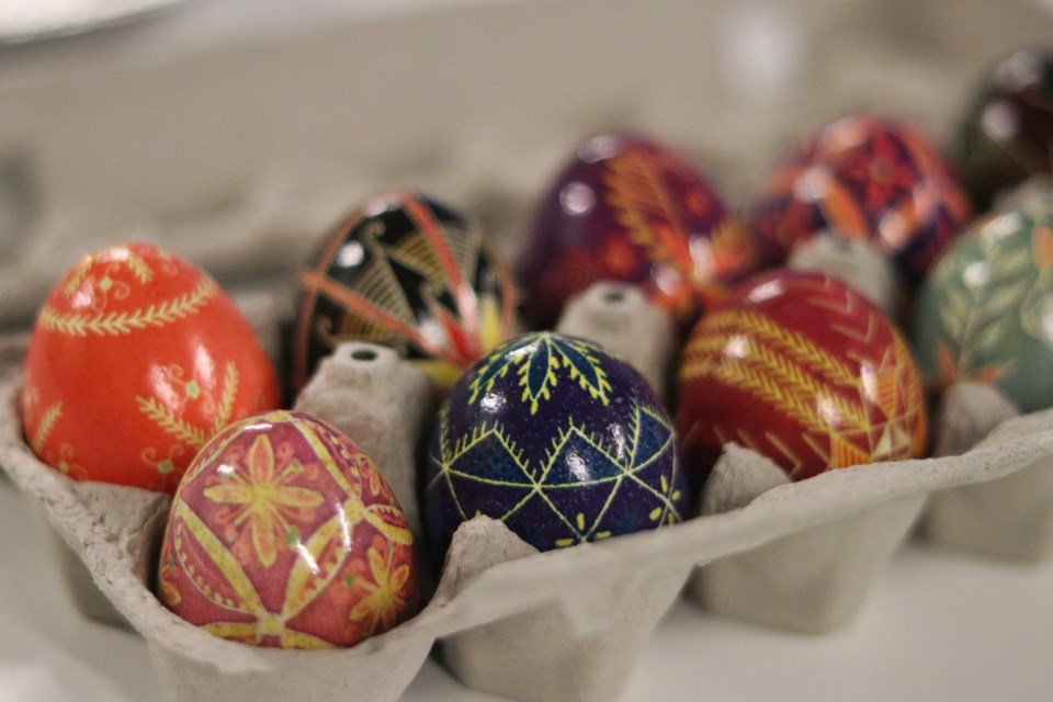 Pysanky eggs are Ukrainian Easter eggs, decorated with a traditional folk design using a wax-resist method.